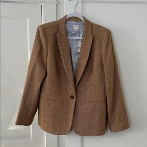 J. Crew Tan Herringbone Blazer